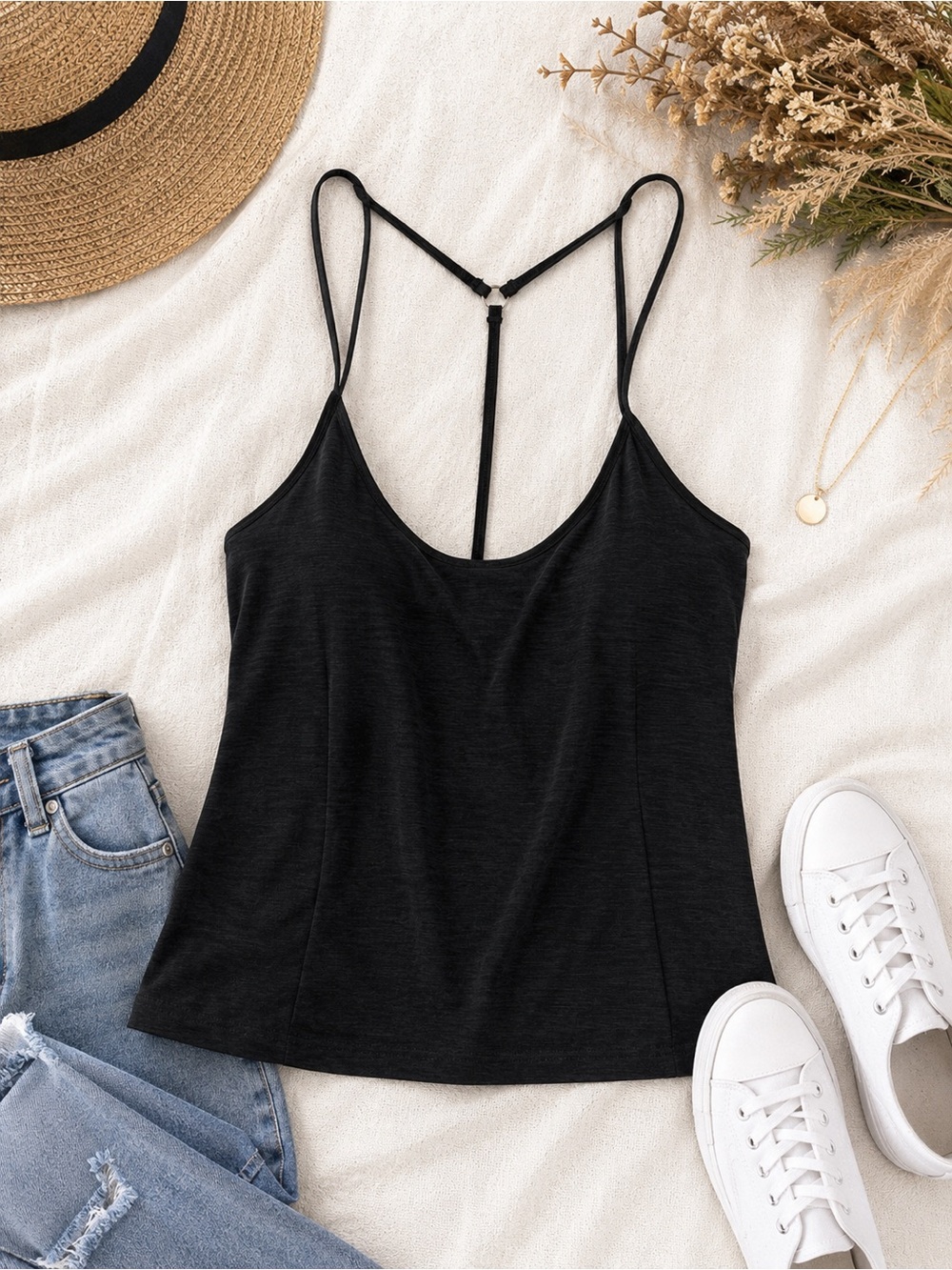 Victoria’s Secret Heathered Black Cami Tank | Size Medium | Soft Stretch
